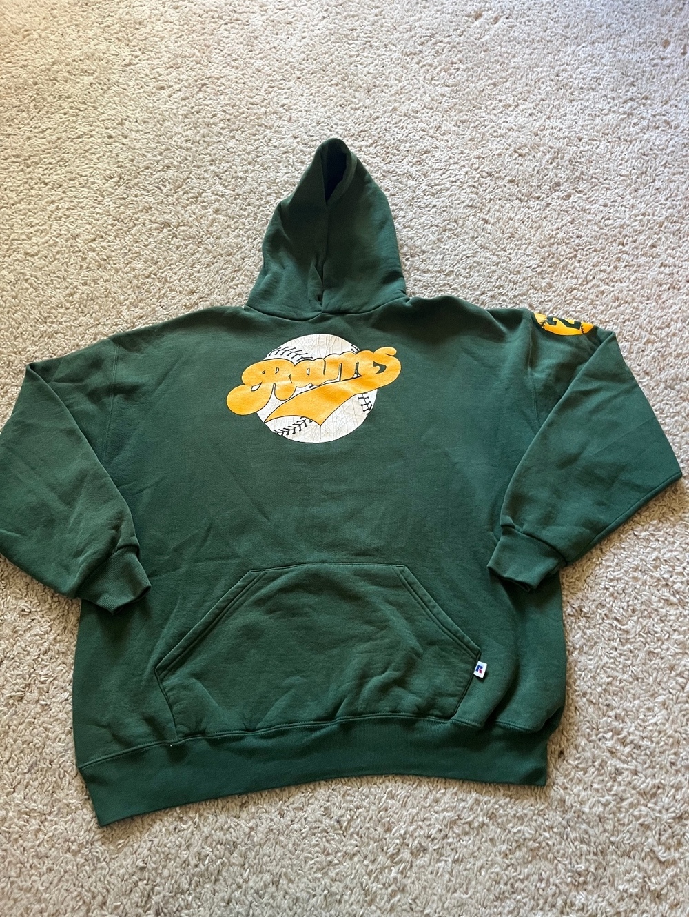 Russell Athletic Colorado State Rams Baseball Green Hoodie XL